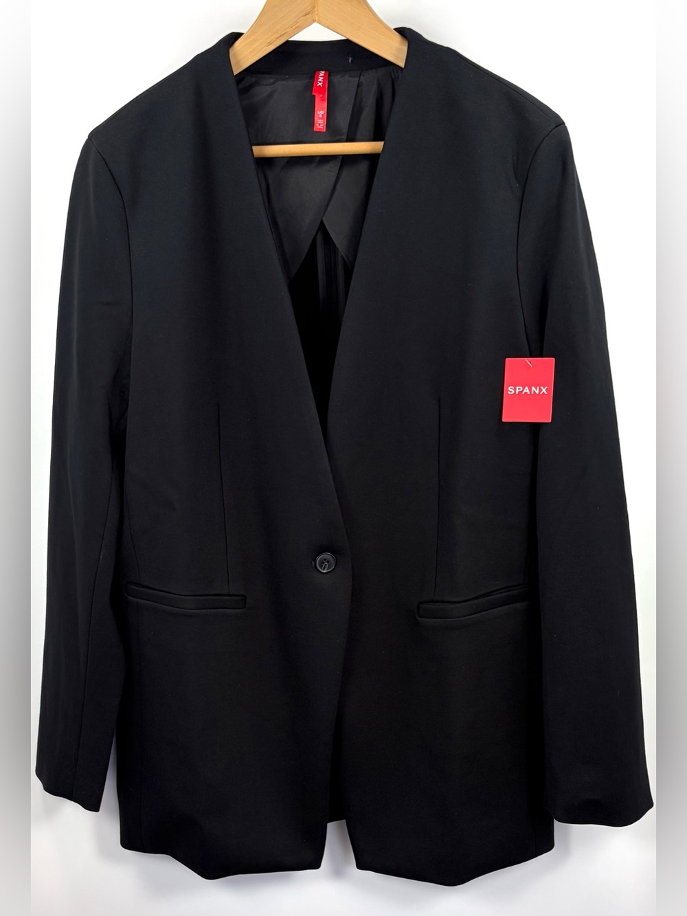 SPANX The Perfect Collarless Blazer Black Large NWT